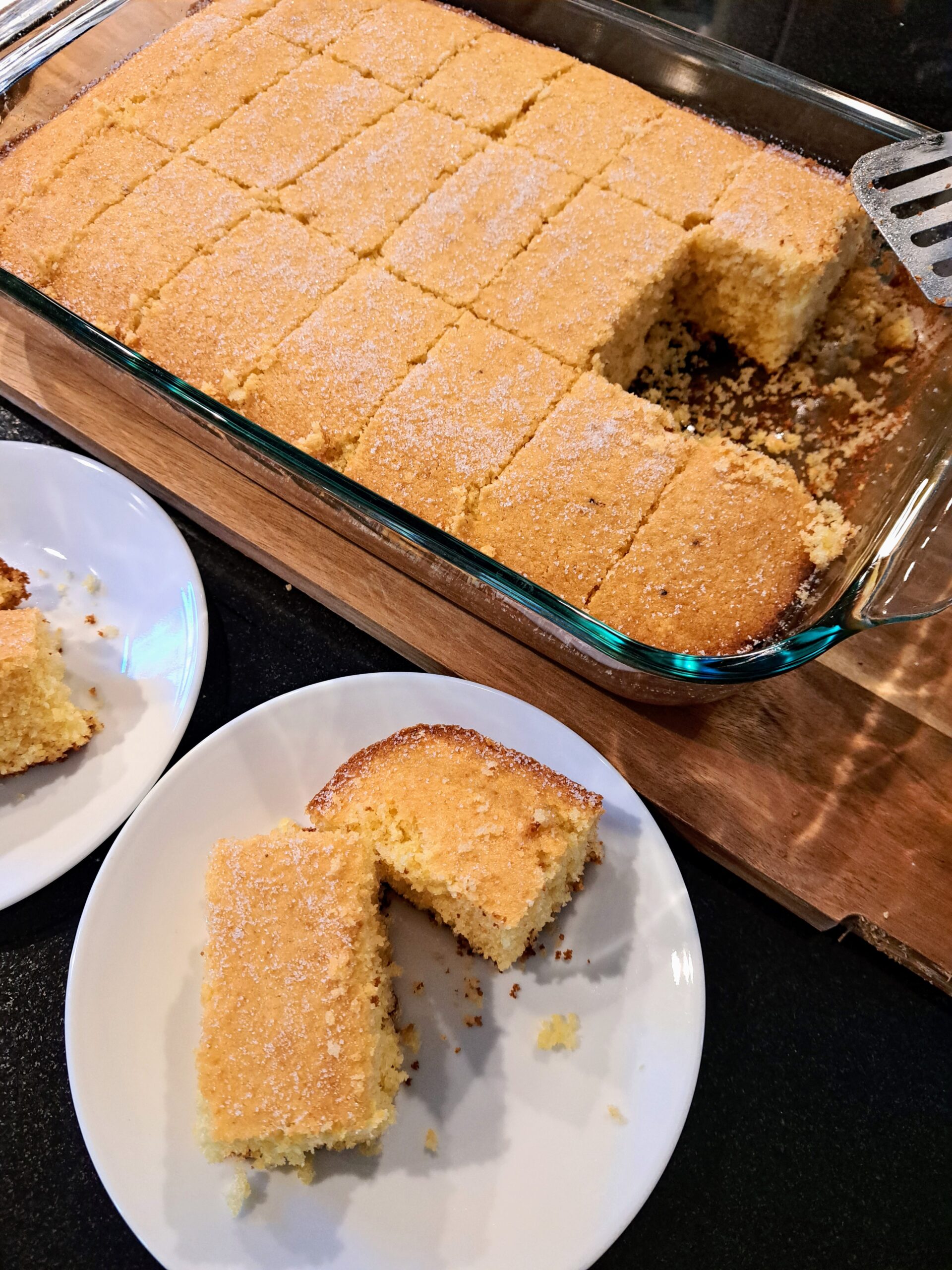 Honey Cornbread on a plate